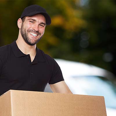 Smiling delivery man